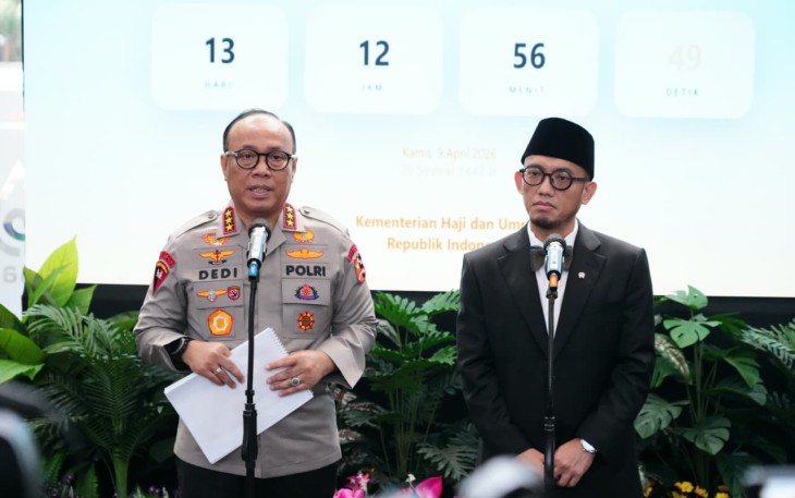 Wakapolri Komjen Dedi Prasetyo bersama Wamenhaj di Jakarta, Kamis (9/4)
