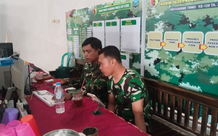 Pengerjaan laporan progres TMMD ke-128 Kodim Probolinggo