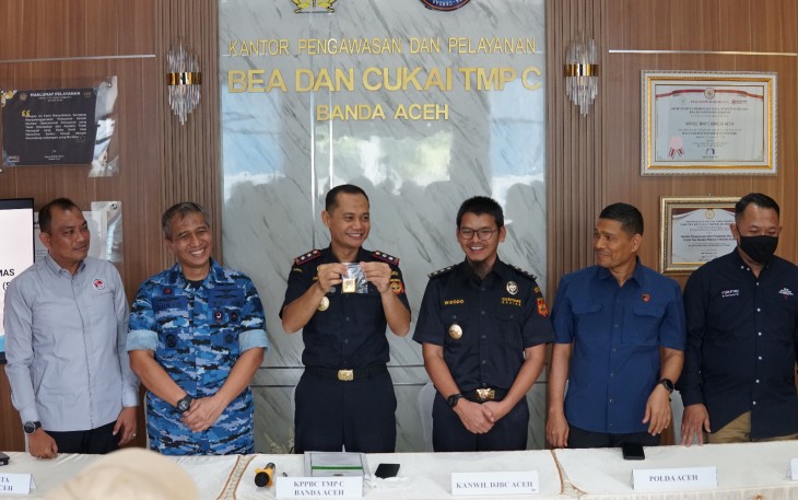 Bea Cukai Aceh Gagalkan Upaya Penyelundupan 527 Gram Emas ke Malaysia