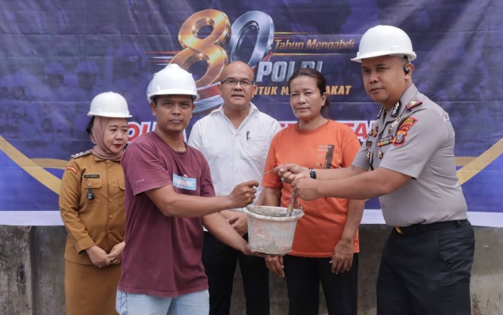 Polres Asahan Bedah Rumah Anak Purnawirawan Polri