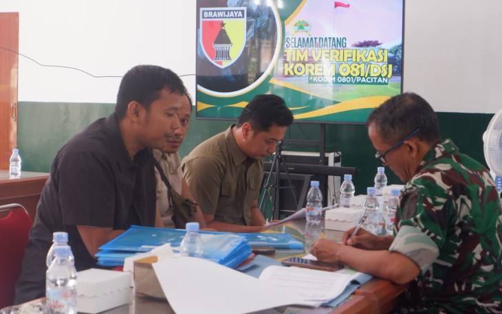 Kodim 0801/Pacitan Terima Tim Verifikasi Korem 081/Dsj