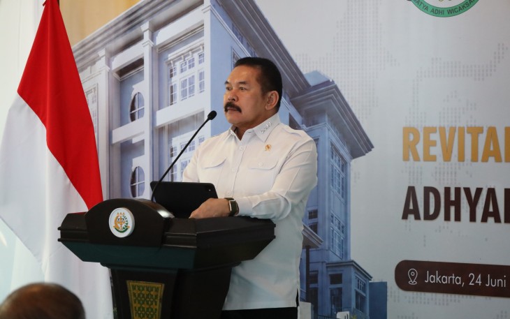 Jaksa Agung Republik Indonesia ST Burhanuddin hadir dalam kegiatan historis yakni Kick Off Revitalisasi Gedung Adhyaksa Chambers di pada Rabu 24 Juni 2026 di Jakarta