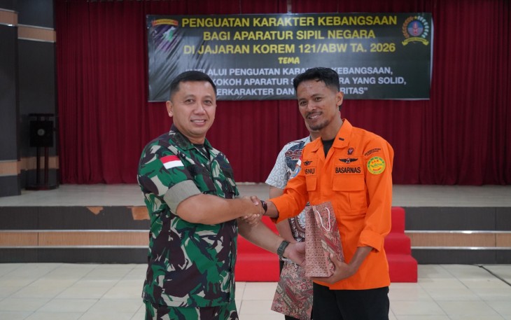 Korem 121/Abw Bekali ASN dengan Penguatan Karakter Kebangsaan
