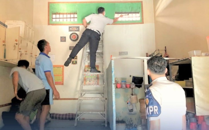 Rutan Kelas IIB Pangkalan Brandan Lakukan Sterilisasi dan Cek Fisik Blok Hunian