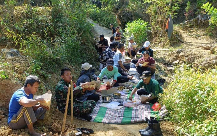 Doa Bersama Jembatan Gantung Perintis Garuda Sungai Dhedem di Wilayah Pacitan Mulai Dikerjakan
