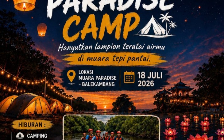 Paradise Camp 2026 Digelar di Pantai Balekambang, Tawarkan Sensasi Camping dan Pelepasan Lampion Teratai