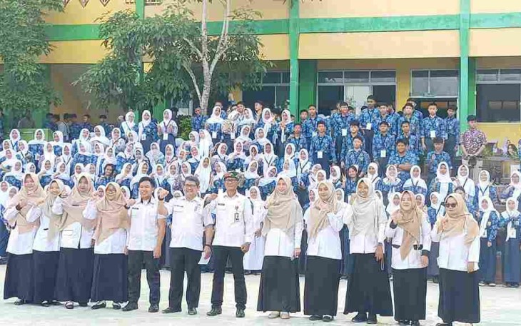 Kegiatan Masa Pengenalan Lingkungan Sekolah (MPLS) di SMKN 1 Tanjungpinang, Rabu (22/7/2026)