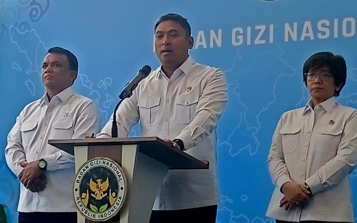 Kepala Badan Gizi Nasional (BGN) Sudaryono dalam konferrnsi pers evaluasi dan pembenahan pelaksanaan Program MBG di Kantor BGN, Jakarta, Senin (27/07). (Foto: merdekanews.co/Ind)