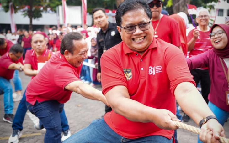 Hadir dalam Kick Off Festival Merah Putih, Menteri Desa dan PDT Yandri Susanto, Wakil Menteri Transmigrasi Viva Yoga Mauladi, dan Wakil Menteri Desa dan PDT Ahmad Riza Patria