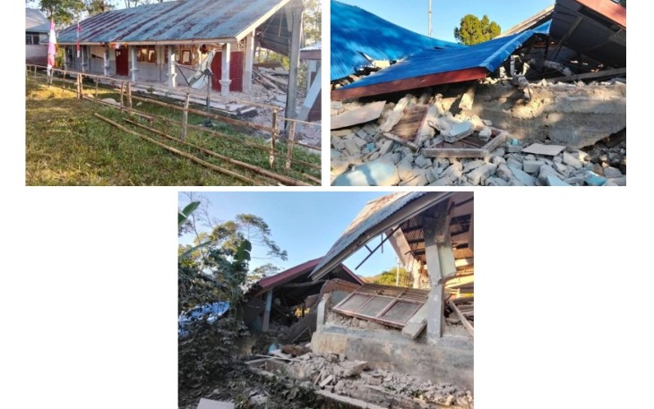 Kondisi bangunan sekolah pascagempa di pulau Flores, NTT