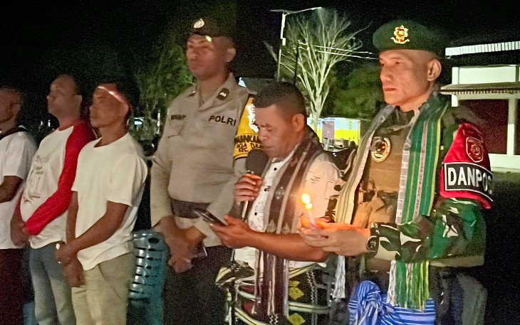 Yonarmed 12 Kostrad Hadir dalam Doa Bersama dan 1.000 Lilin