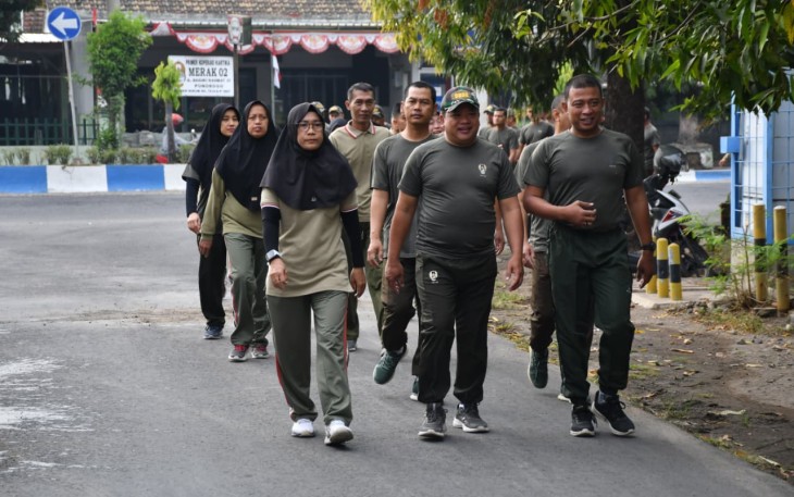 Olahraga Bersama Sarana Sehat Anggota Kodim Ponorogo 