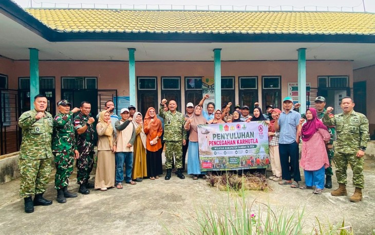 Tingkatkan Kesadaran Bahaya Karhutla, TNI Kembali Laksanakan Penyuluhan Pencegahan Karhutla di Kabupaten Sambas