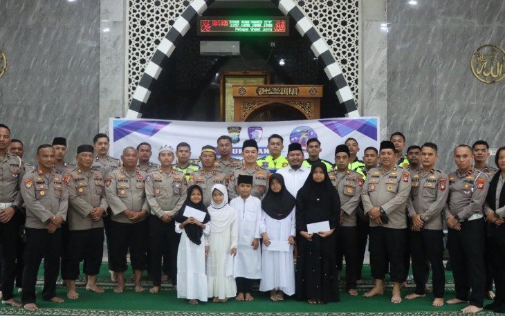 Satlantas Polres Lingga Gelar Syukuran Serta Santunan Anak Yatim