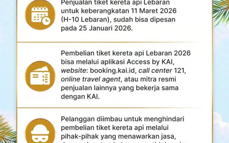 KAI Akan Buka Pemesanan Tiket Lebaran
