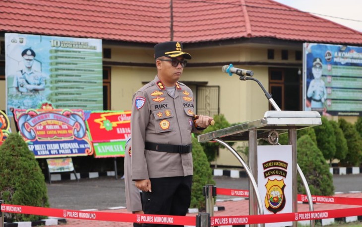 Kapolres Mukomuko AKBP. Riky Crisma Wardana. S. I. K., dan dilaksanakan di halaman Mapolres Mukomuko, Kamis (5/3/2026)