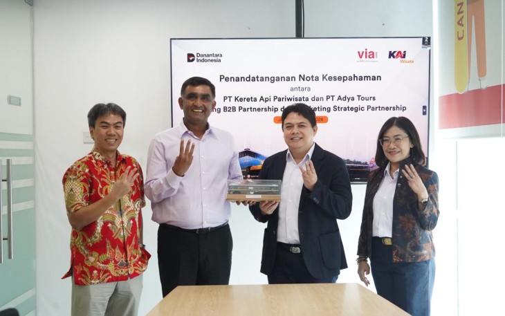 PT Kereta Api Pariwisata (KAI Wisata) menjalin kerja sama strategis dengan PT Adya Tours (Via Indonesia)