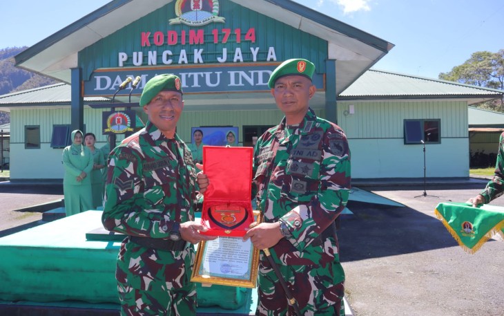 Kodim 1714/Puncak Jaya Gelar Korps Rapot Pindah Satuan dan Penerimaan Personel Baru