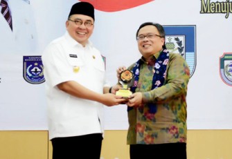 Menteri PPN/Kepala Bappenas Bambang Brodjonegoro saat berada di Bengkulu, Kamis (13/04)