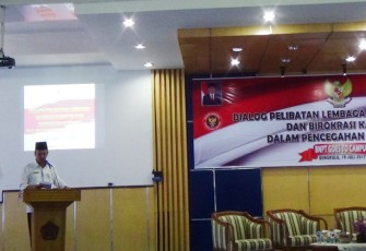 Dialog Perlibatan Lembaga Dakwah Kampus dan Birokarasi Kampus dalam pencegahan terorisme, di Gedung Rektorat Universitas Bengkulu (UNIB), Rabu (19/7).