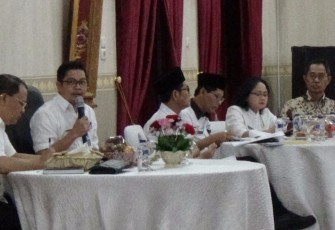 Rapat Koordinasi terkait evaluasi Laporan Penyelenggaraan Pemerintah Daerah (LPPD), di Gedung Daerah Provinsi Bengkulu, Rabu (9/8).  
