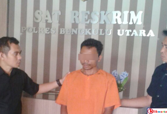 Pelaku saat diamankan Polres Bengkulu Utara