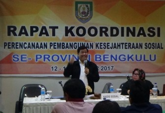 Rapat Koordinasi (Rakor) Perencanaan Pembangunan Kesejahteraan Sosial se-Provinsi Bengkulu, Jumat (13/10).