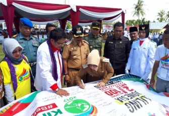 Wakil Walikota Bengkulu Patriana Sosialinda yang menghadiri Program Kirab Pemuda Nusantara (KPN)