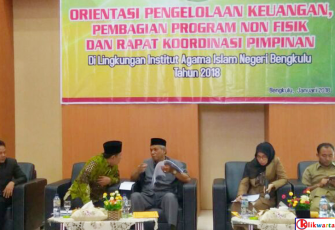 Rapat Koordinasi dilingkungan IAIN Bengkulu, di auditorium Jama’anur Pascasarjana IAIN Bengkulu, Selasa (16/01/2018)
