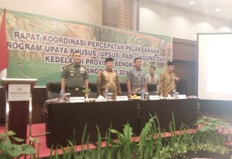 Rakor UPSUS Rakor Upsus Padi, Jagung dan Kedelai di Hotel Santika, Sabtu (27/01/2018).