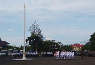 Upacara bendera dalam rangka memperingati hari jadi Kota Bengkulu Ke-299