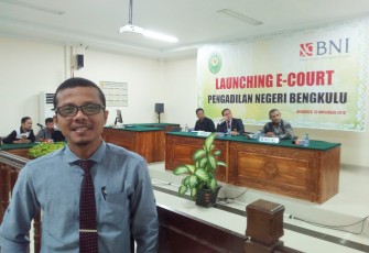 Jecky Haryanto salah satu advokat saat menghadiri Launching E-Court di PN Bengkulu