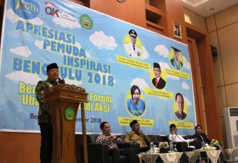Gubernur Bengkulu Rohidin Mersyah Membuka Secara Resmi dan Menyerahkan Apresiasi Kepada Pemuda Inspirasi