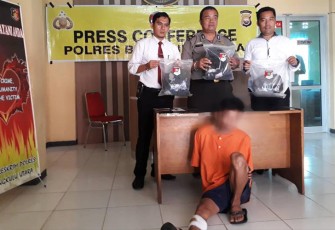 Polres Bengkulu Utara saat gelar tersangka dan barang bukti