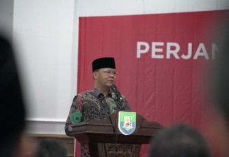 Gubernur Bengkulu Rohidin Mersyah saat memberikan kata sambutan
