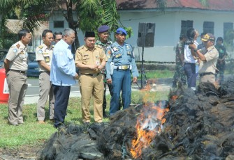 2500 lebih Barang Bukti Berupa Alat Tangkap Benih Lobster Dimusnahkan 