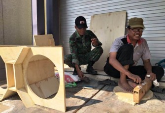 Kerajinan Sound System Potensi lokal Desa Jatimulya di lokasi TMMD Tegal