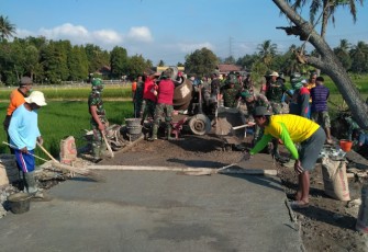 Betonisasi Jalan TMMD Sesuai Harapan Masyarakat Desa Jimbung