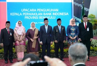 Pengukuhan dan Serah Terima Jabatan Kepala Perwakilan Bank Indonesia Provinsi Bengkulu di Balai Raya Semarak Bengkulu Jum'at (11/10).