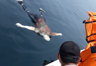 Sosok mayat saat ditemukan di lokasi dekat Pulau Mangkir Besar