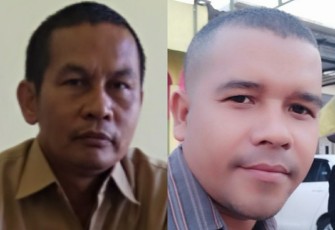 Kadis Nakertrans Aceh Singkil Jaruddin dan Ketua Yara setempat Irfan Efendi.