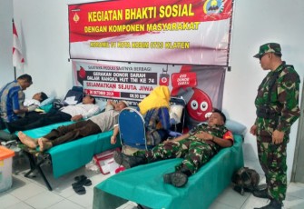 Kegiatan Donor Darah Sebagai Wujud Bakti Sosial Koramil 01 Kota