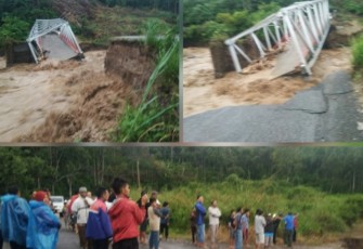 Potret jembatan putus pasca banjir terjadi