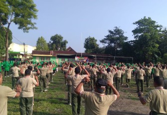 Kodim 0723 Klaten Sehatkan Badan Saat Hari Juang TNI Angkatan Darat Dengan Olahraga Bersama