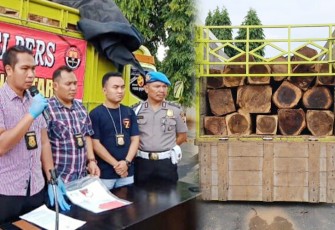 Polres Lampung Utara saat ekspos barang bukti