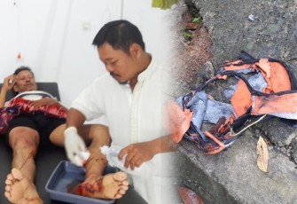 Korban saat mendapat perawatan medis