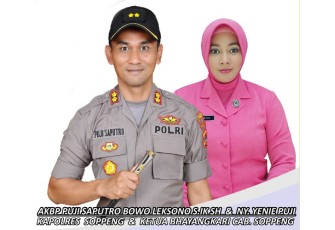 Kapolres Soppeng AKBP Puji Saputro Bowo bersama Ketua Bhayangkari Cab. Soppeng