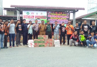 Kapolsek Bilah Hilir Salurkan Bantuan ke Korban Banjir