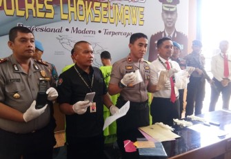 Konferensi pers Polres Lhokseumawe