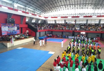 Upacara pembukaan Kejuaraan Karate Terbuka Bupati Blitar Cup ke- V se- Jawa Timur tahun 2020